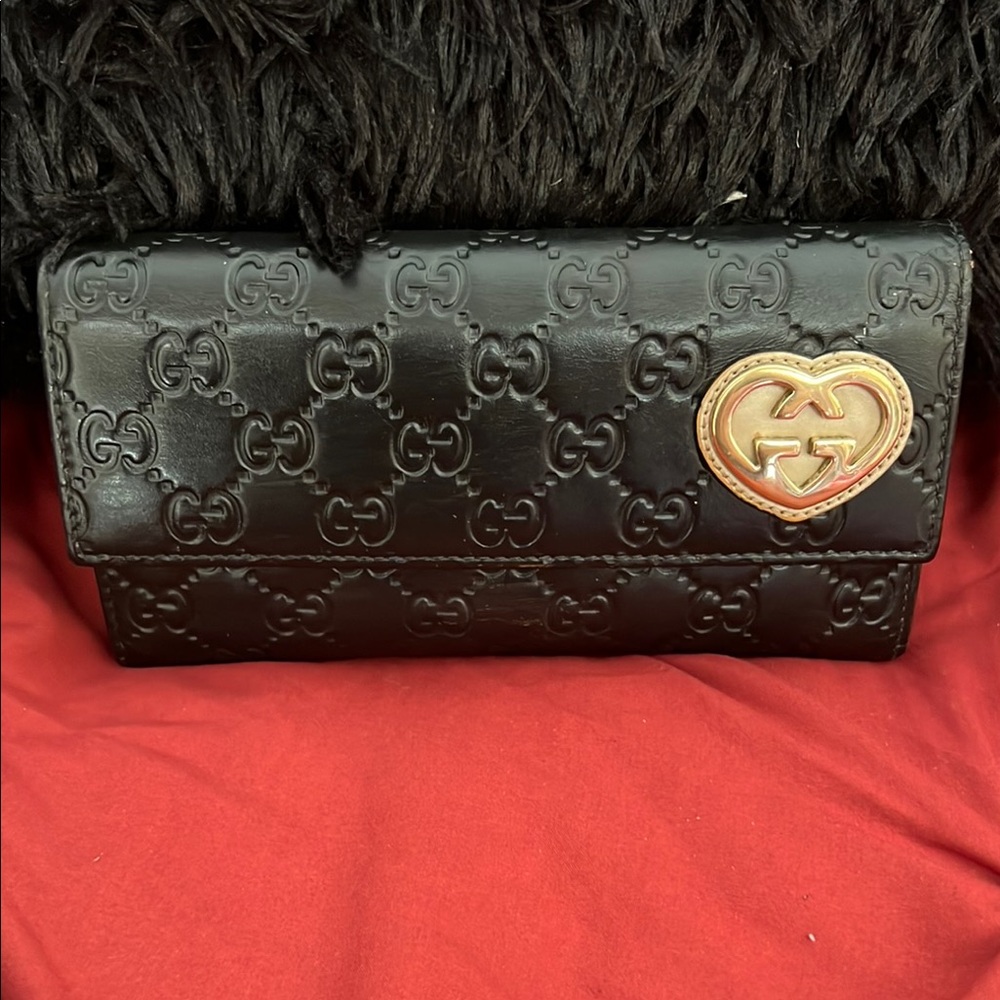 Gucci Black GG Monogram Wallet